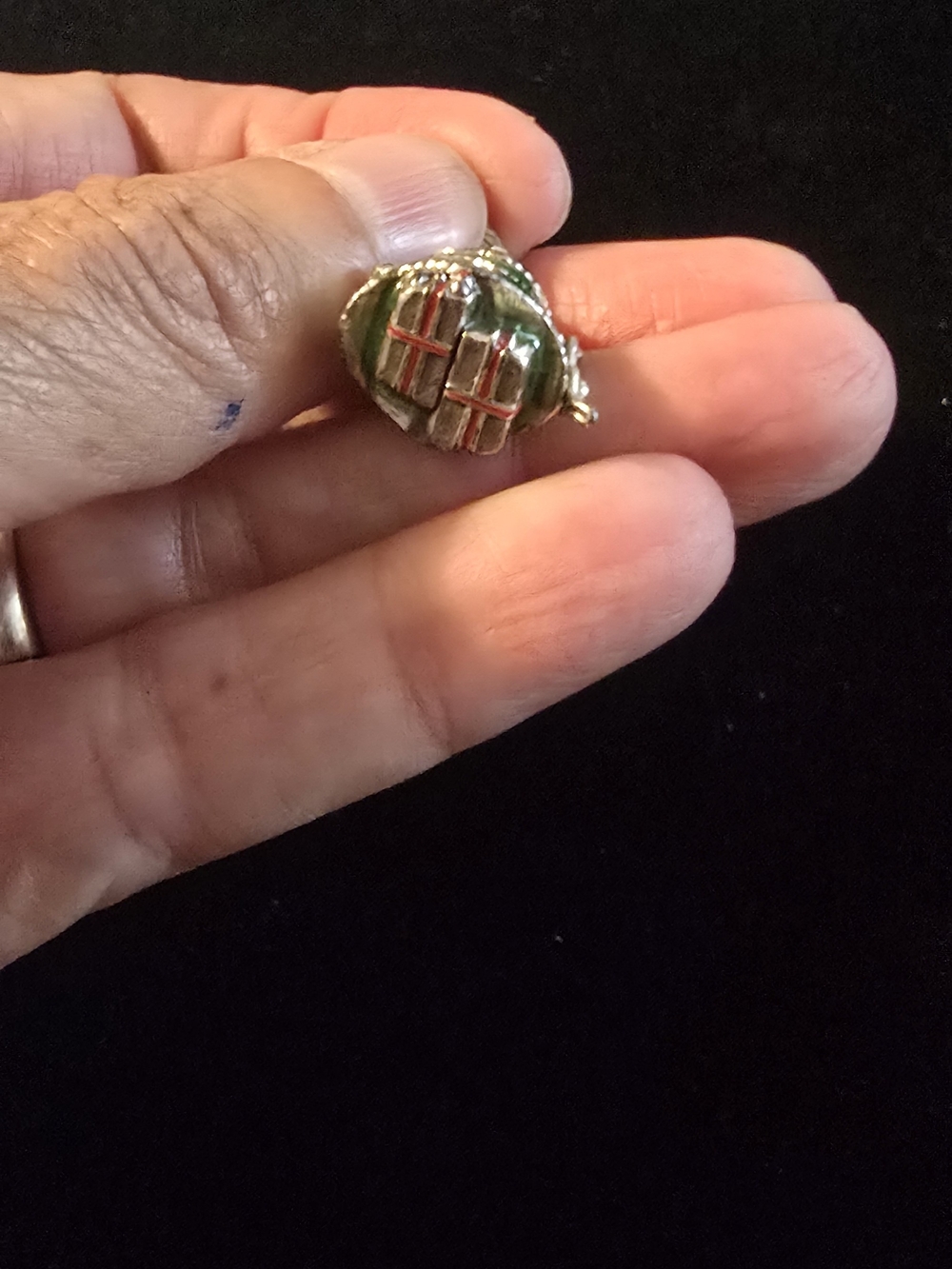 BRIGHTON CHARM Christmas Tree Green and Gold Charm Pendant - Picture 3 of 6